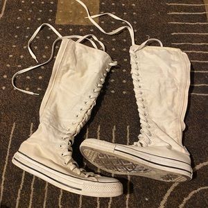 White Converse Knee High All Star Sneakers
